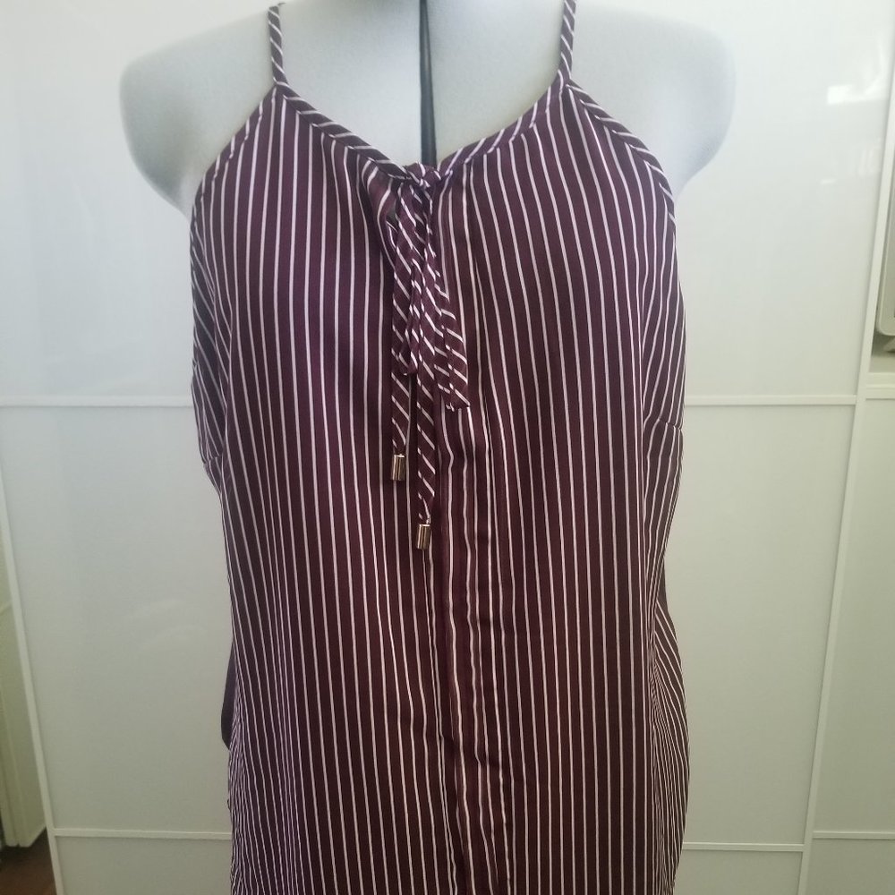 NY&Co Spaghetti Strap Maroon Blouse